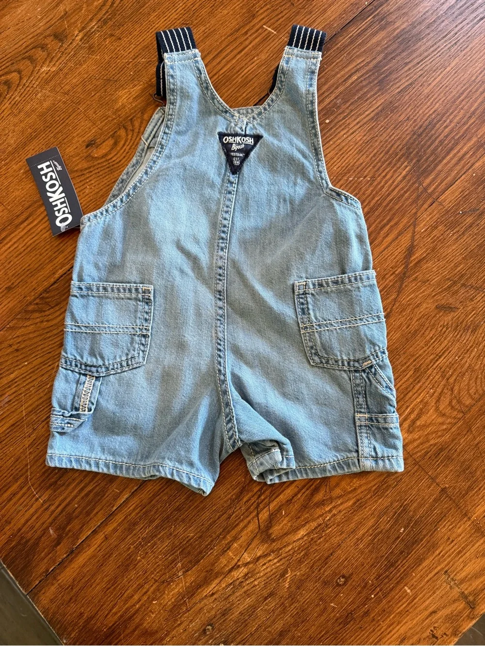 OshKosh B'gosh Light Blue Denim Short Overalls